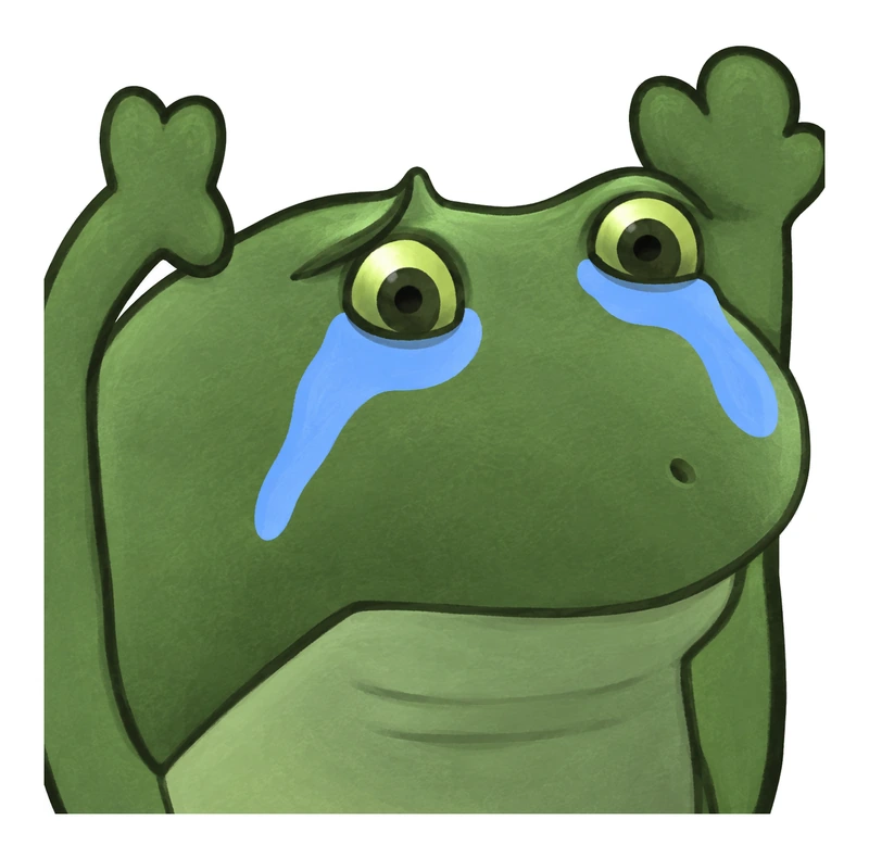 Bufo Excited But Sad sticker