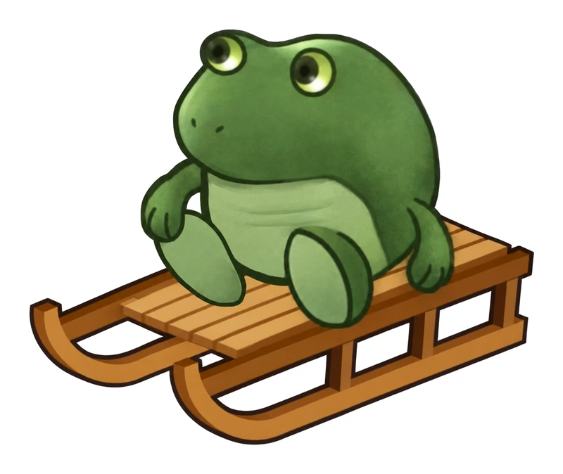 Bufo Is On A Sled sticker