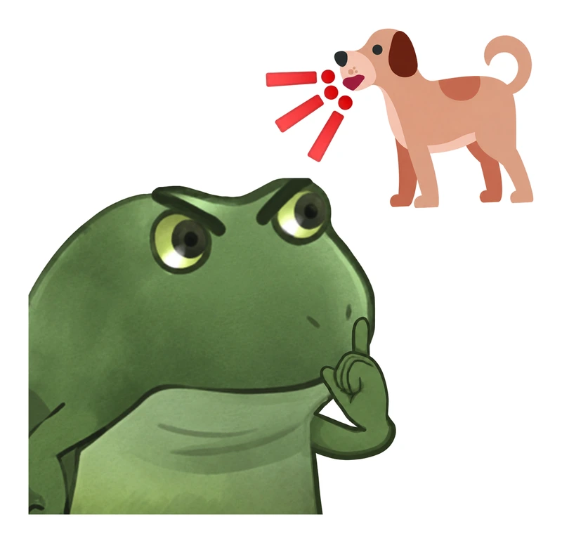 Bufo Shh Barking Puppy sticker