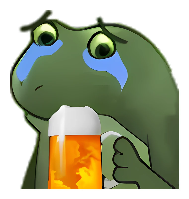 Bufo Cries Into His Beer sticker