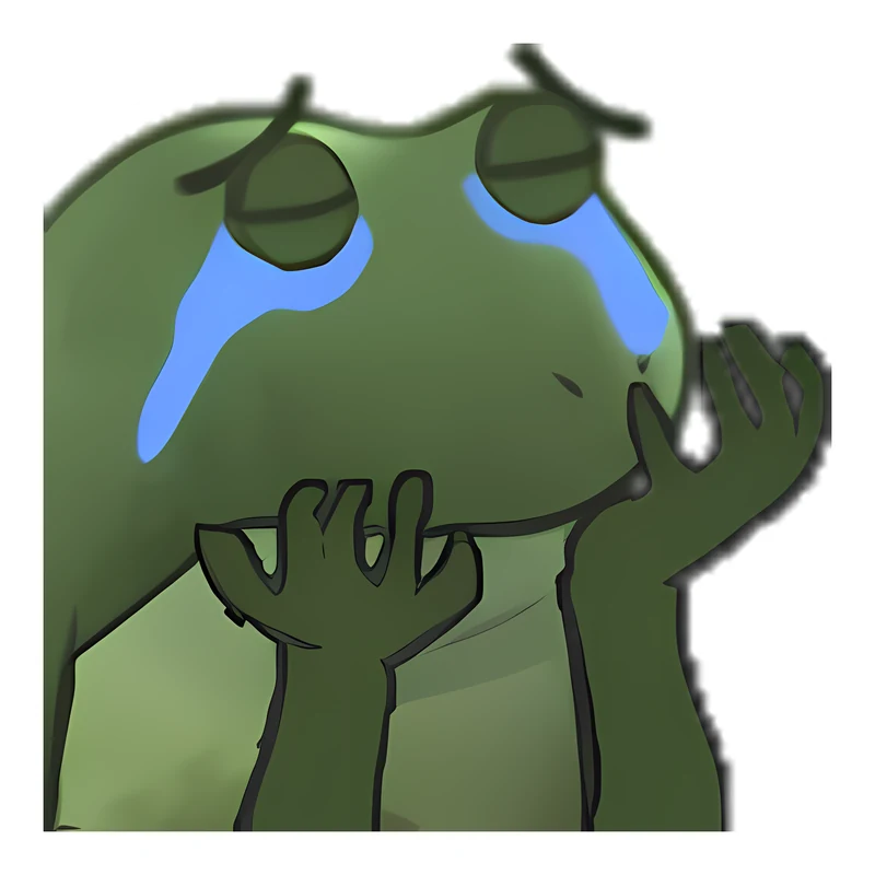 Bufo Crying Why sticker