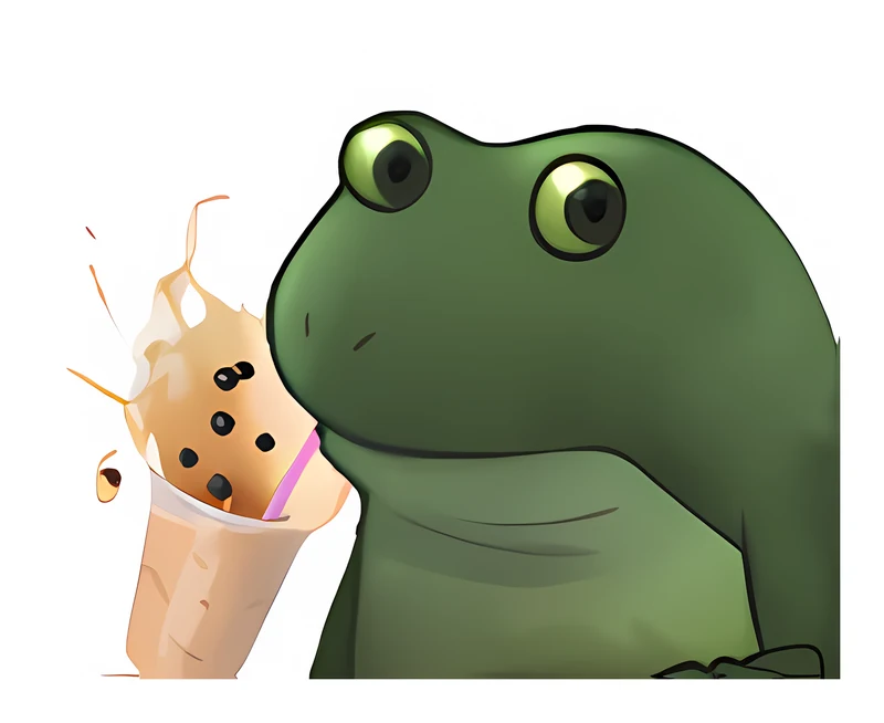 Bufo Drinking Boba sticker