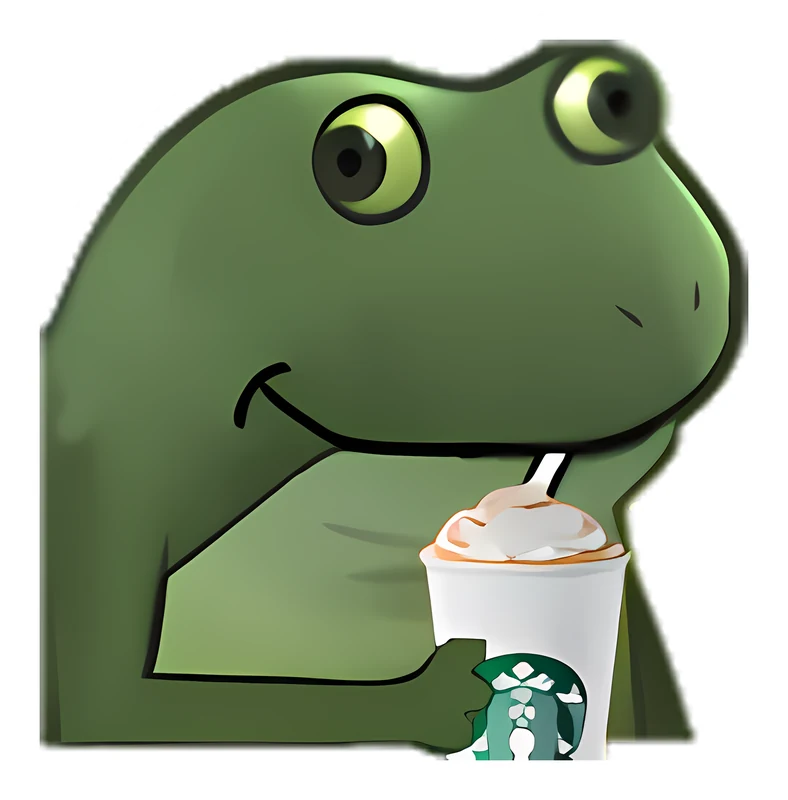 Bufo Drinking Pumpkin Spice Latte sticker