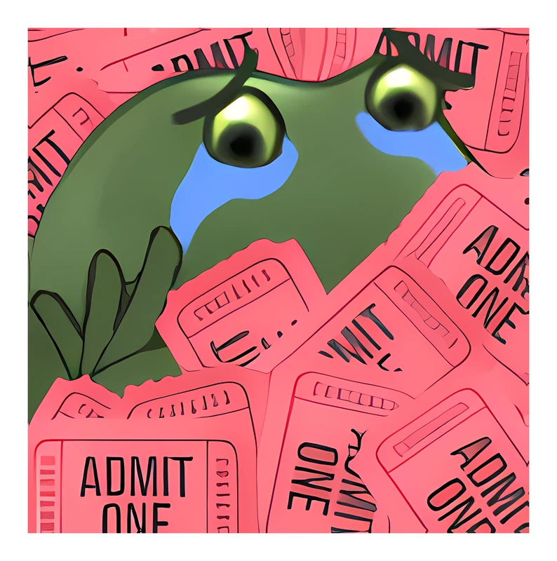 Bufo Drowns In Tickets But Ok sticker