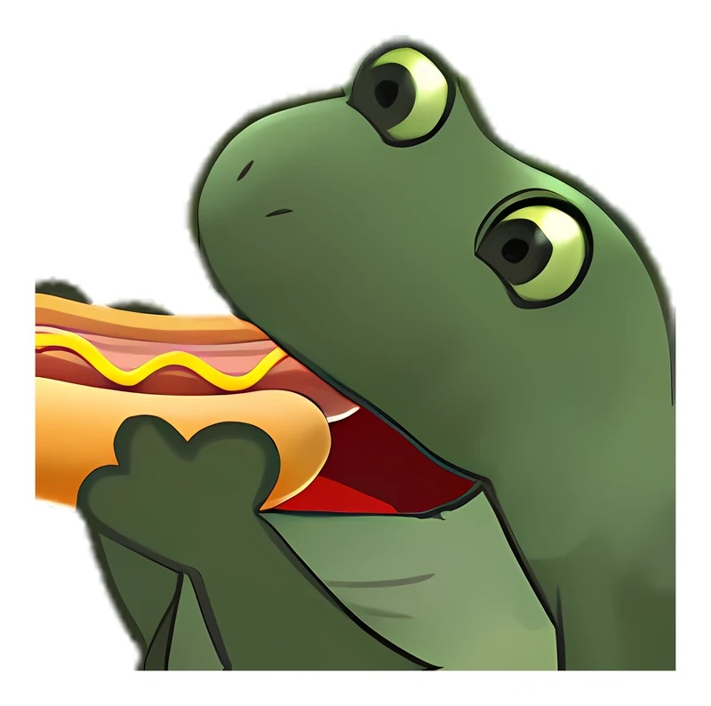 Bufo Eating Hotdog sticker