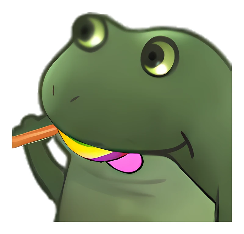 Bufo Eating Lollipop sticker