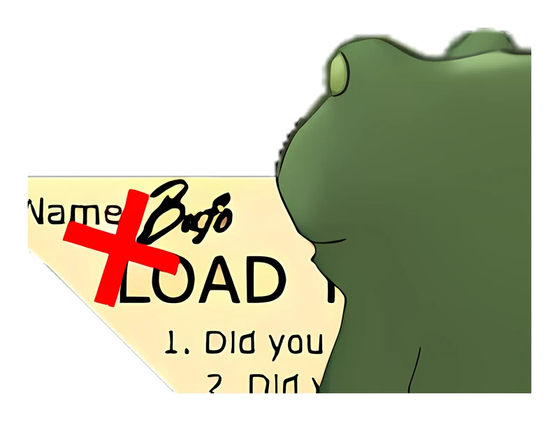 Bufo Failed The Load Test sticker