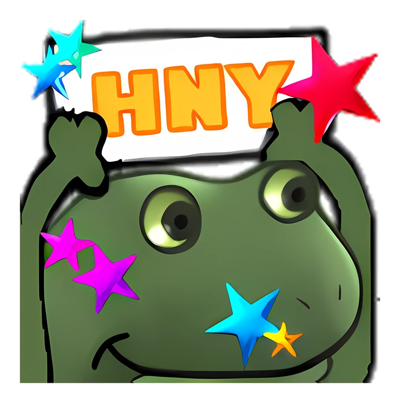 Bufo Happy New Year sticker