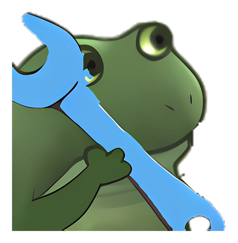 Bufo Has A Blue Wrench sticker