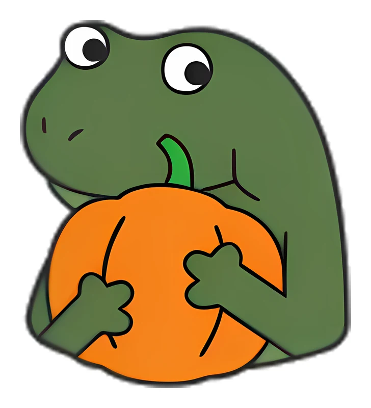 Bufo Holds Pumpkin sticker