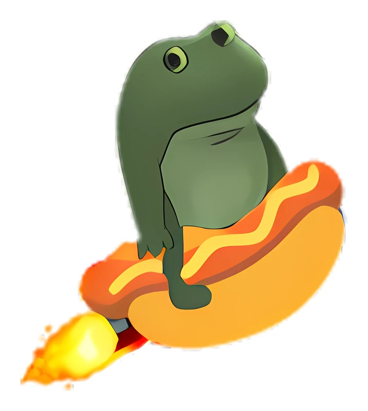 Bufo Hotdog Rocket sticker