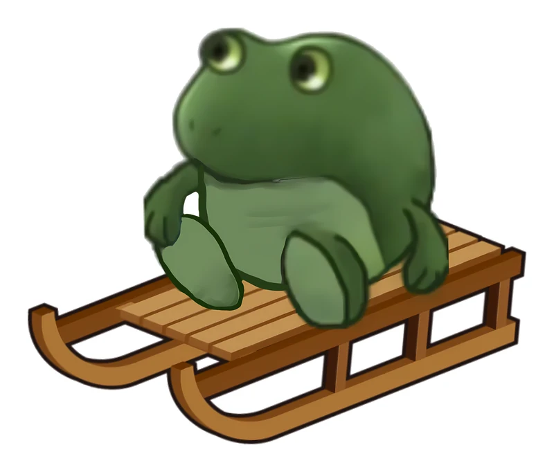 Bufo Is On A Sled sticker