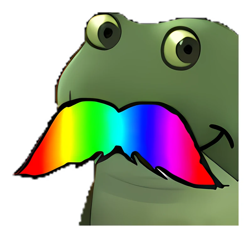 Bufo Rainbow Moustache sticker