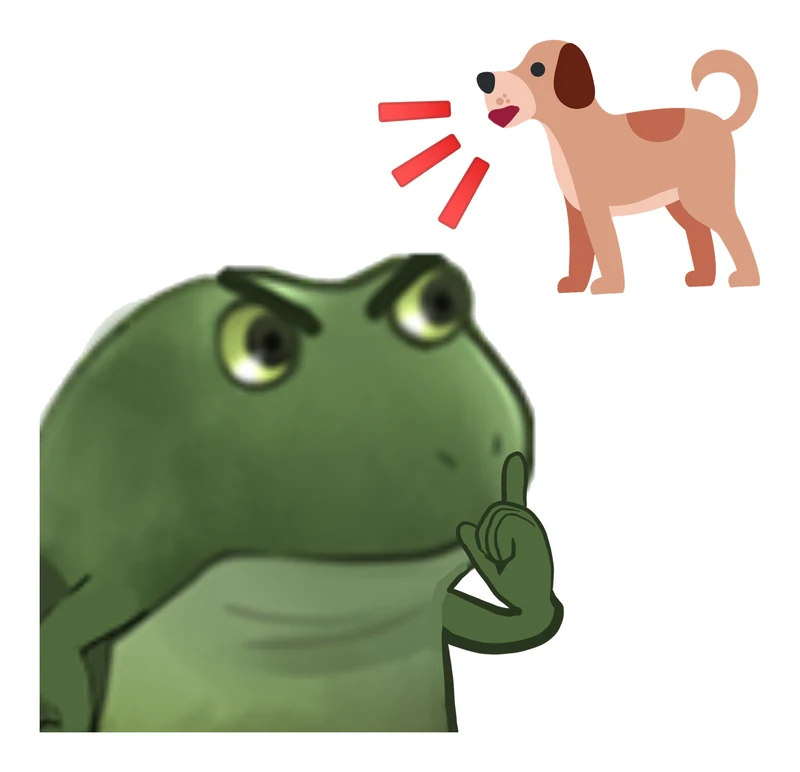 Bufo Shh Barking Puppy sticker