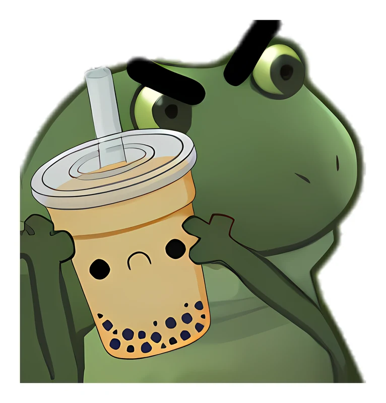 Bufo Takes Your Boba sticker