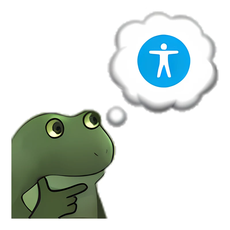 Bufo Thinks About A11Y sticker