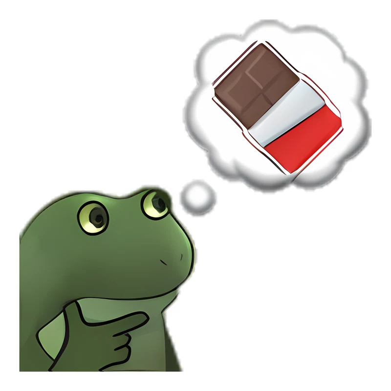 Bufo Thinks About Chocolate sticker