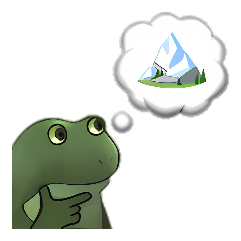 Bufo Thinks About Mountains sticker