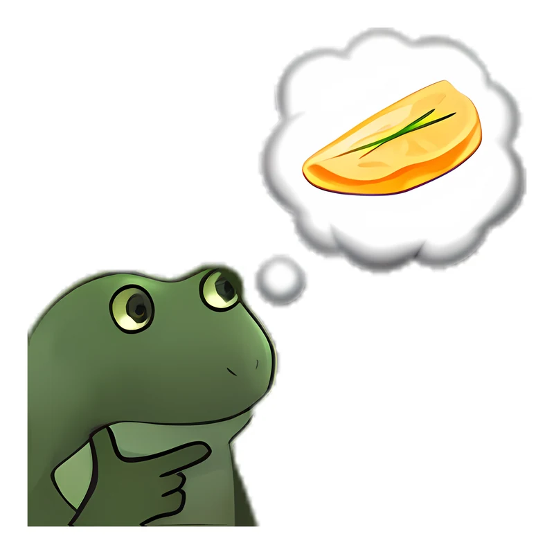 Bufo Thinks About Omelette sticker