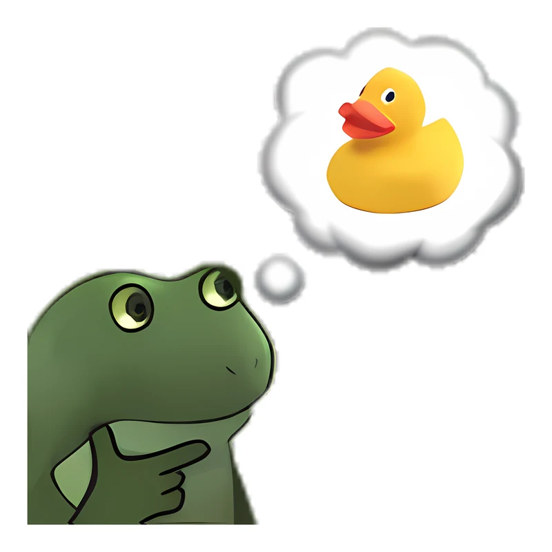 Bufo Thinks About Rubberduck sticker