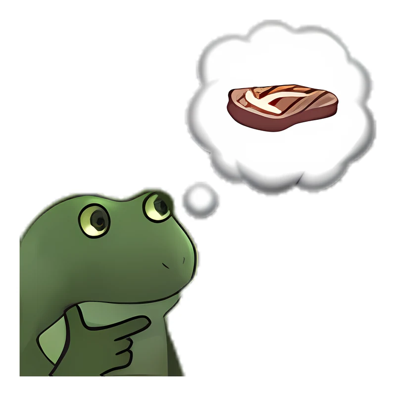 Bufo Thinks About Steak sticker